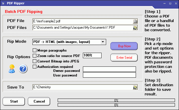 PDF Ripper Screenshot
